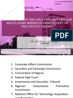 Bus 323 An Overview of The Legal Framework and Regulatory Bodies On Corporate Law Practice in Nigeria