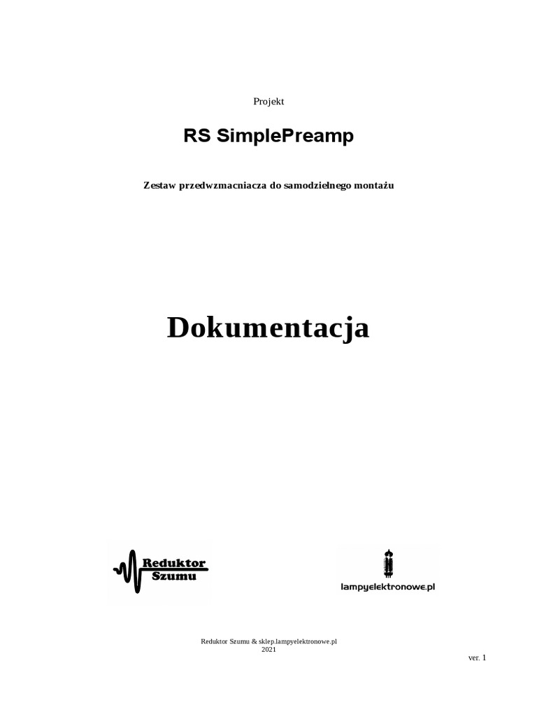 RS SimplePreamp Dokumentacja 1 1 | PDF