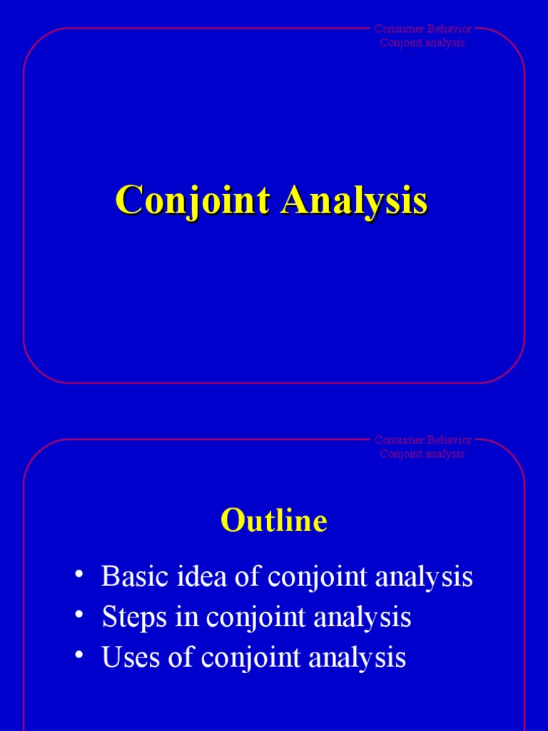 Conjoint Analysis in Consumer Behavior | PDF | Consumer Behaviour ...
