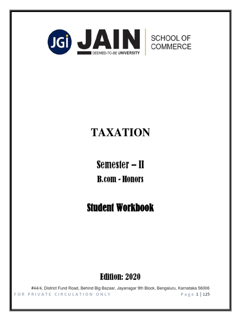 Taxation Updated Material PDF Tax Deduction Taxes