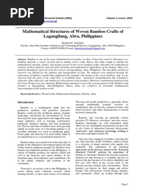 IJRS-2019!3!1-Atmosfera Mathematical Structures of Woven Bamboo Crafts