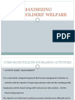 Maximizing Stockholders - Welfare
