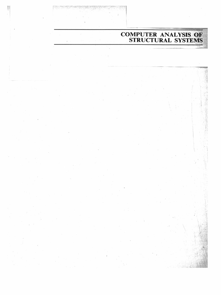 Computer Analysis of Structural Systems by John F Fleming | PDF