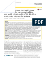 Associations Between Community-Based Physiotherapy For Musculoskeletal Injury and Health Related Quality of Life (EQ-5D)