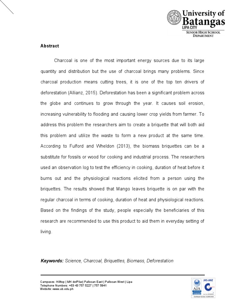 A Mango Leaves Briquettes PDF Charcoal Biomass