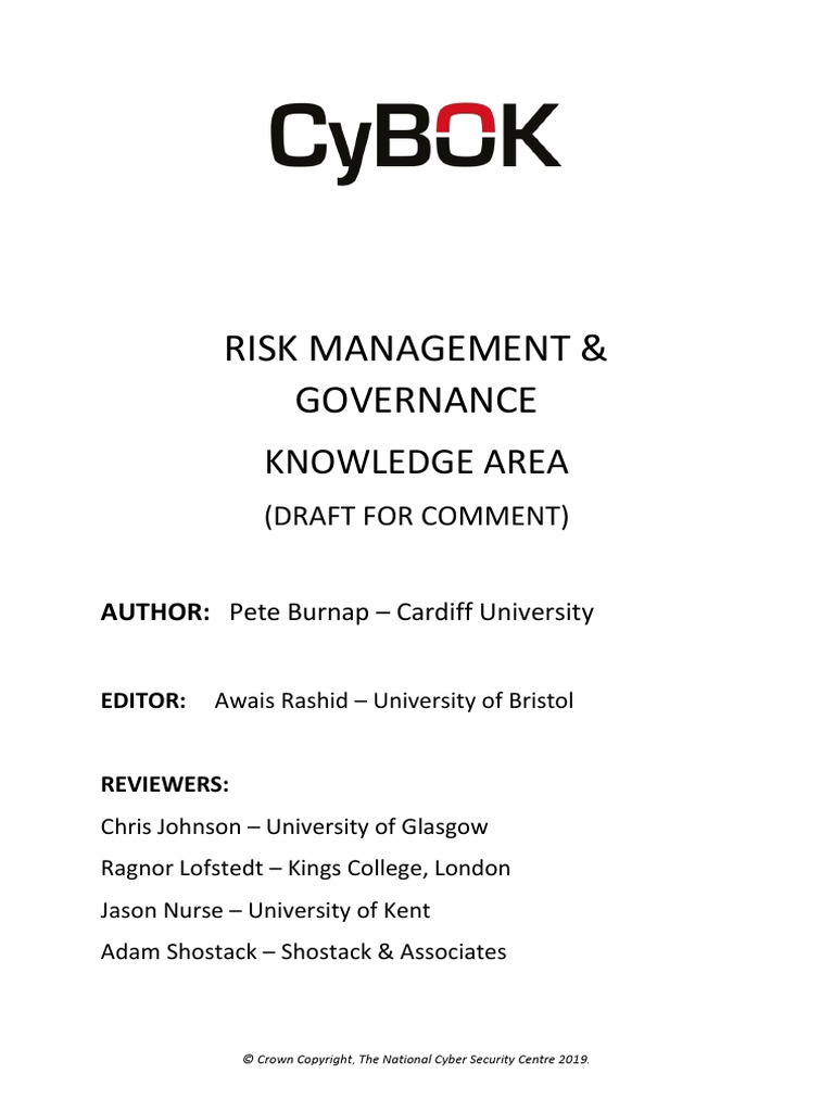Risk Management Governance KA - Draft For Review July 2019 | PDF | Risk ...