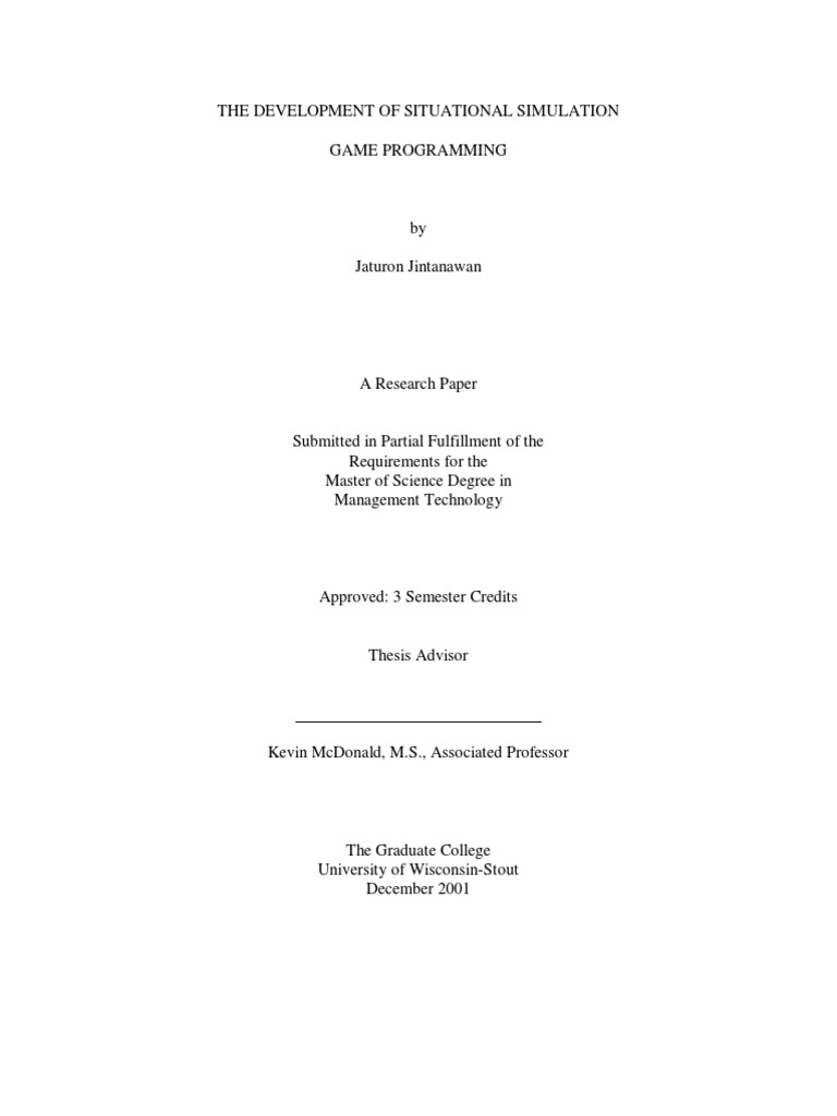The Development of Situational Simulation Game Programming | PDF ...
