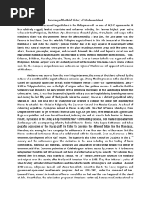 Summary of The Brief History of Mindanoa Island