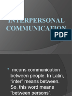 Types of Interpersonal Communication