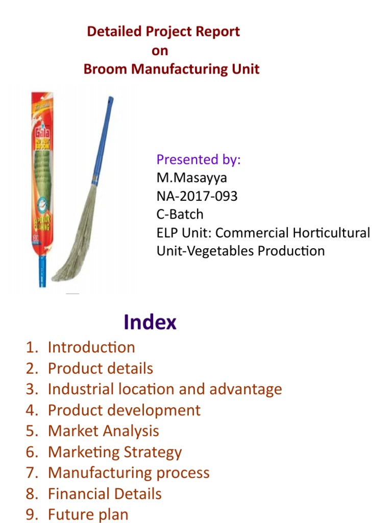 Broom Manufacturing Unit PDF Labour Economics Product (Business)