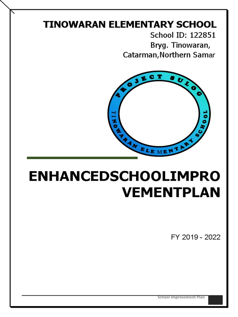 Tinowaran Elementary School SIP 2019-2022 | PDF | Community | Learning
