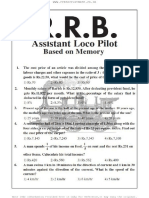 RRB ALP memory based question paper 9