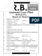 RRB Kolkata ALP Previous Year Paper