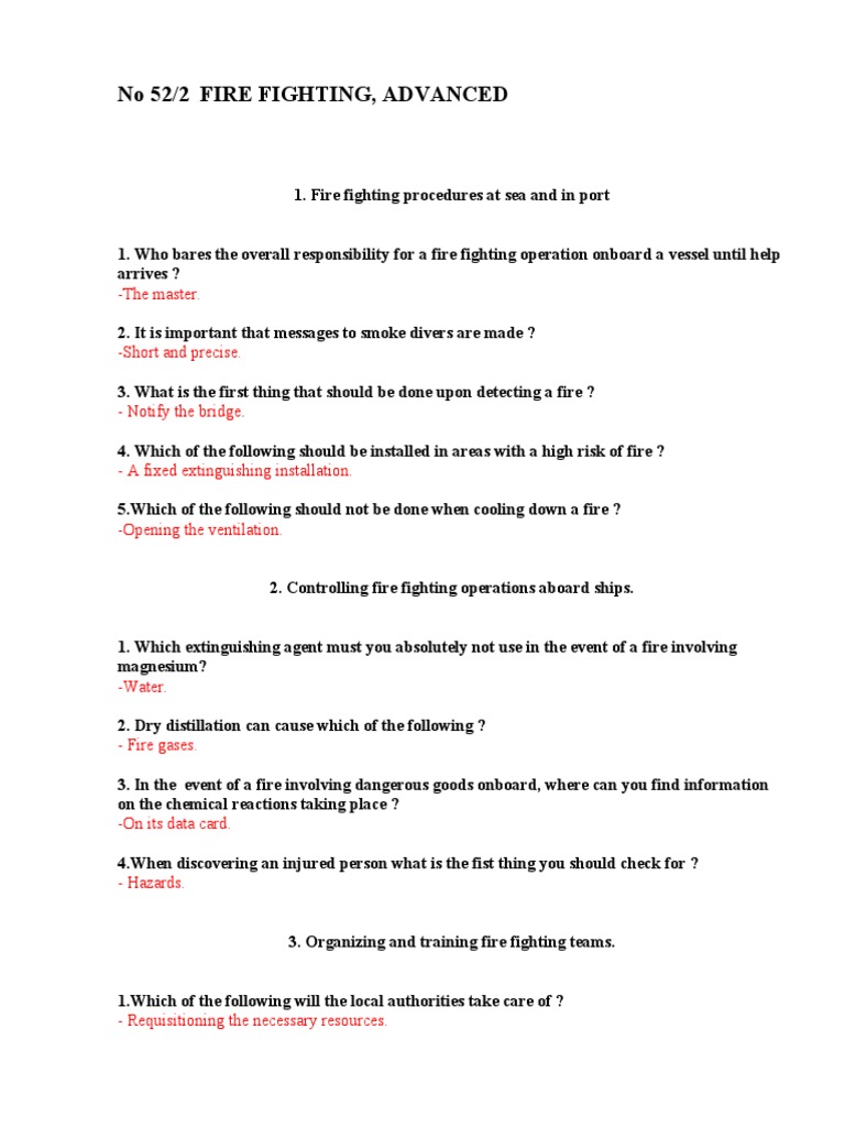 Advanced Fire Fighting Procedures at Sea | PDF | Firefighting | Fires