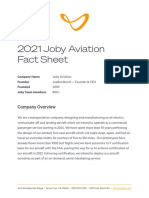 Joby Aviation Company Fact Sheet