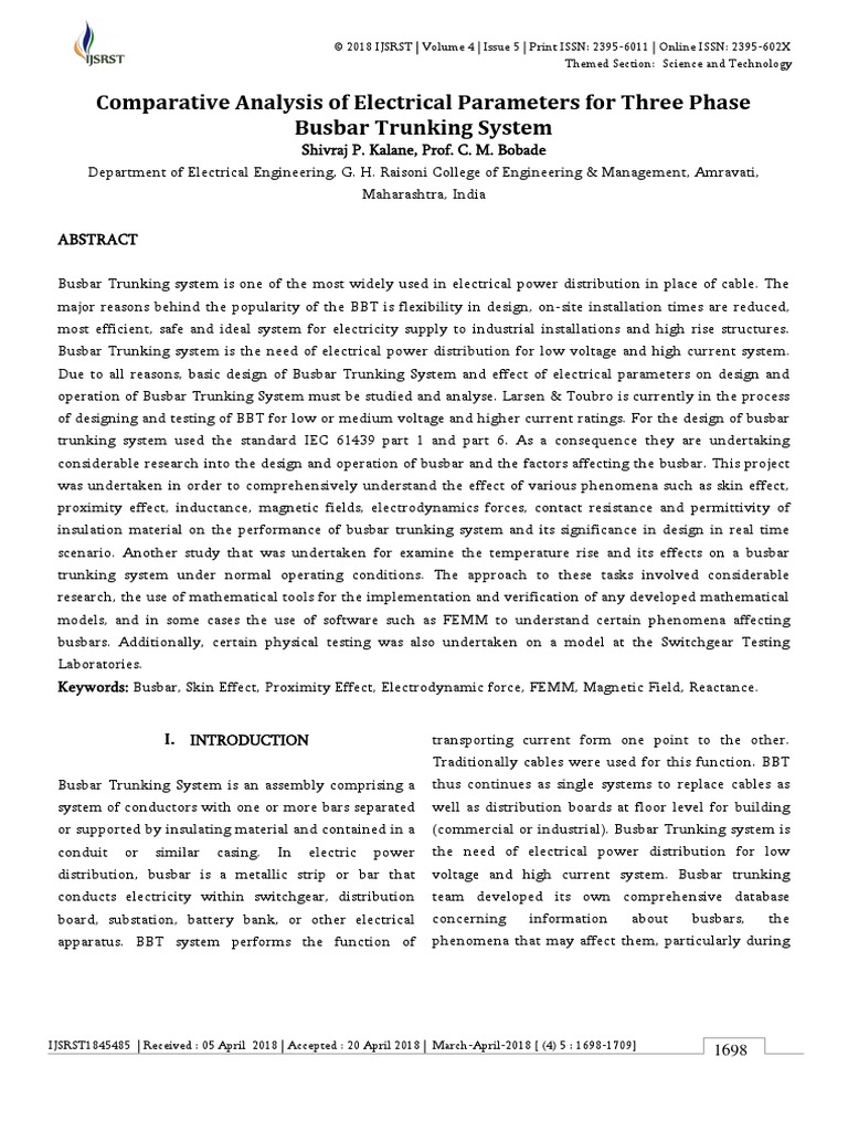 Comparative Analysis of Electrical Parameters For Three Phase | PDF ...