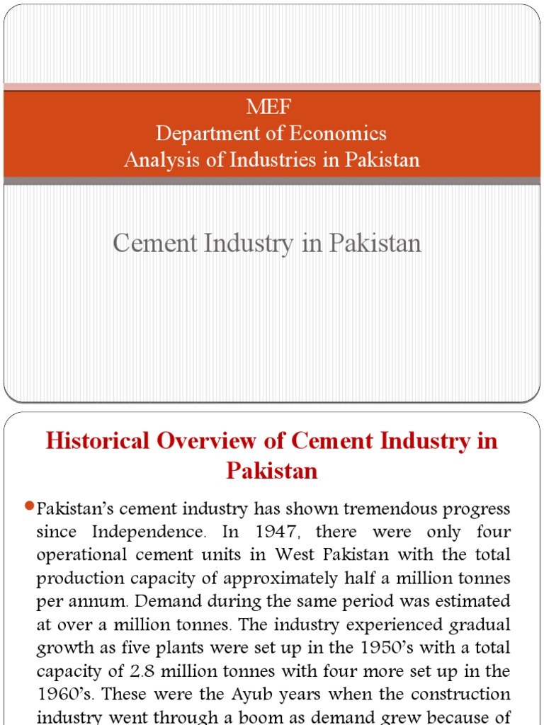 Overview of Pakistan's Cement Industry | PDF | Oligopoly | Economic Growth