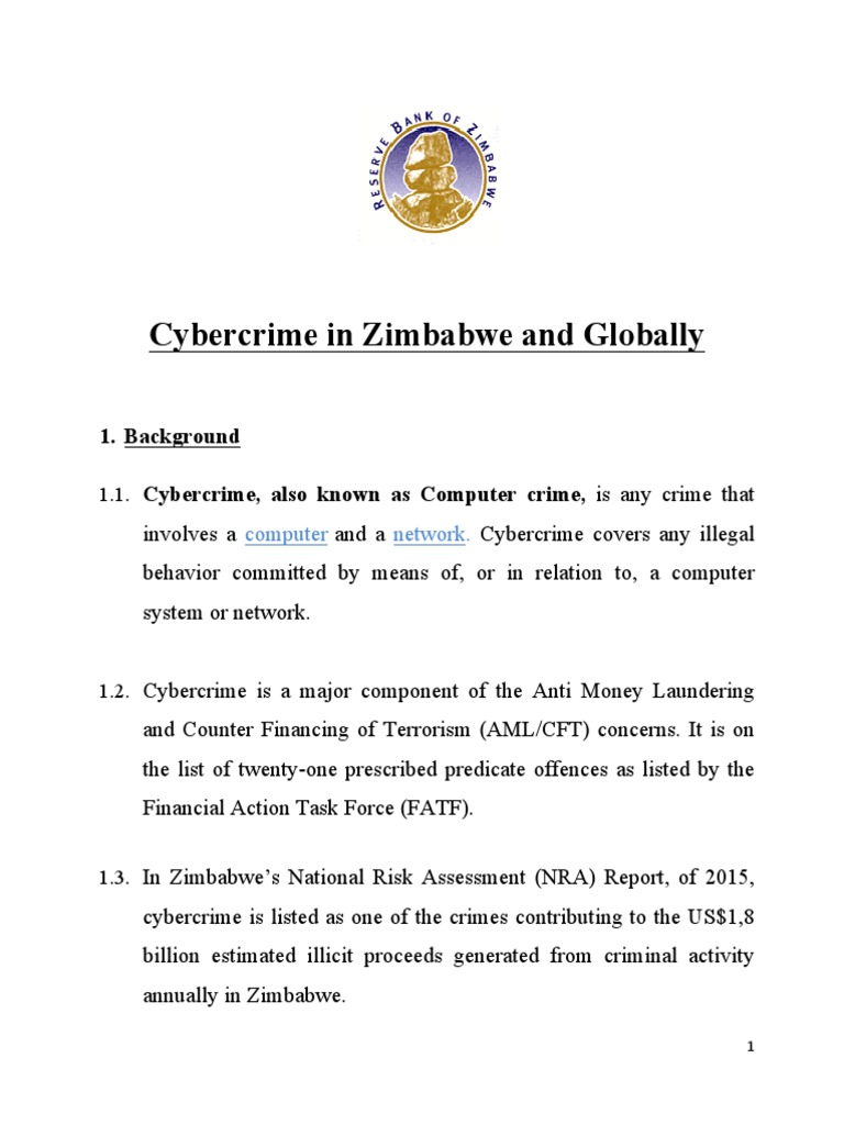 Cybercrime in Zimbabwe and Globally | PDF | Cybercrime | Money Laundering