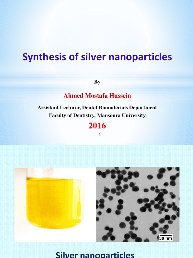 Synthesis Methods for Silver Nanoparticles | PDF | Nanoparticle | Silver