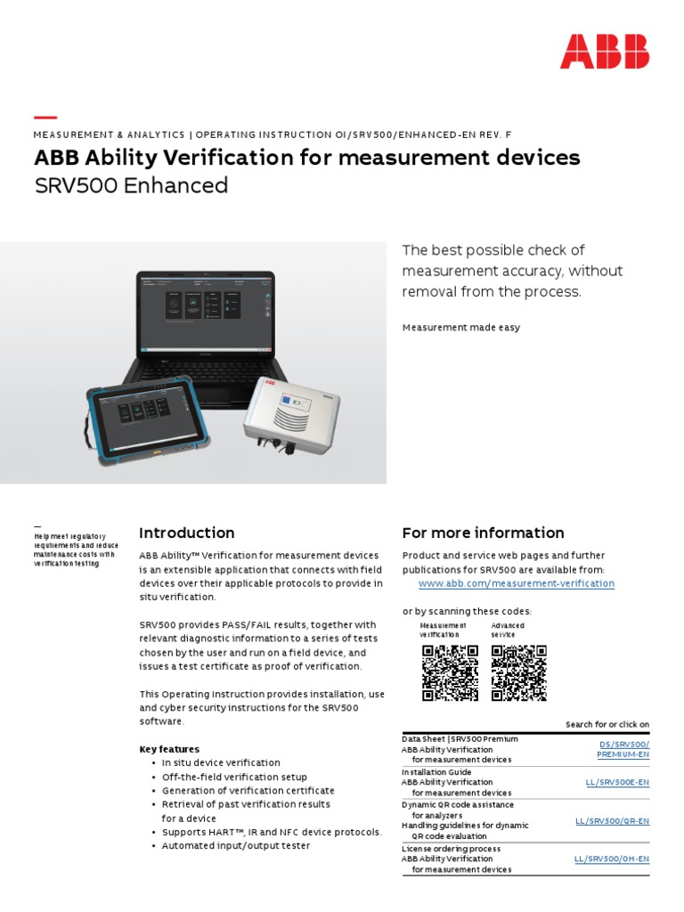 ABB Ability Verification For Measurement Devices: SRV500 Enhanced | PDF ...