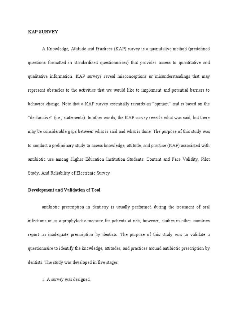 Kap Survey | PDF | Survey Methodology | Validity (Statistics)