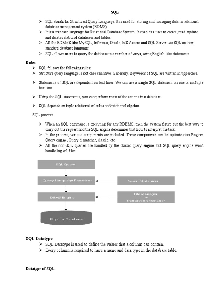A Comprehensive Overview of SQL: Its Definition, Components, Data Types ...