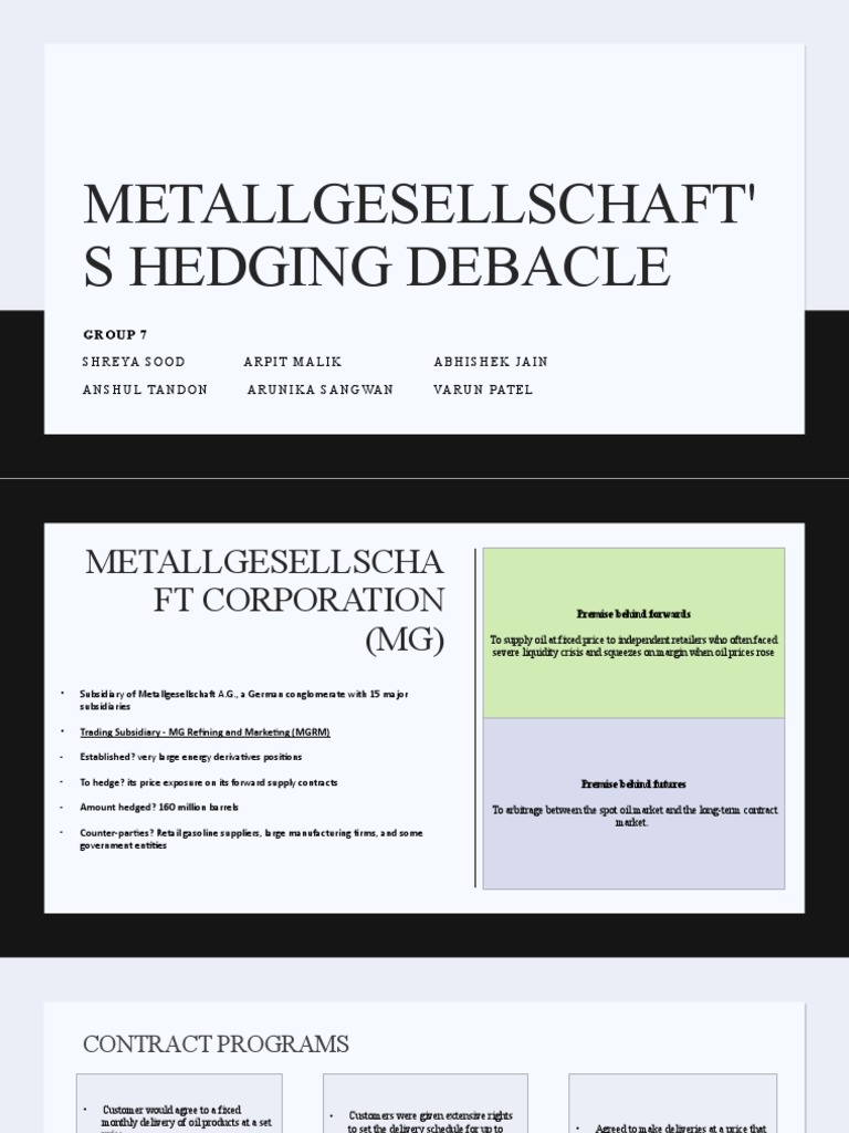 Group 7 - Metallgesellschaft's Hedging Debacle | PDF | Futures Contract ...