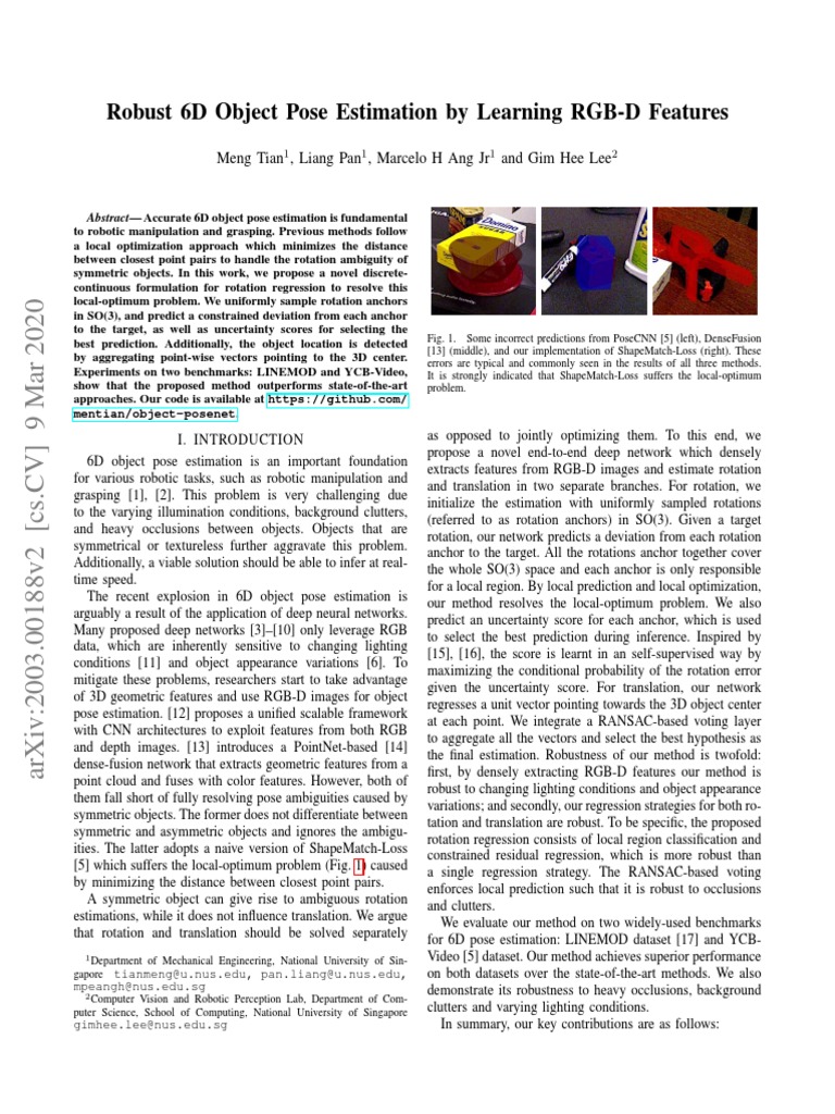 6D Object Pose Estimation with RGB-D | PDF | Image Segmentation ...