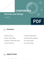 Admission Conference: Dizziness and Vertigo