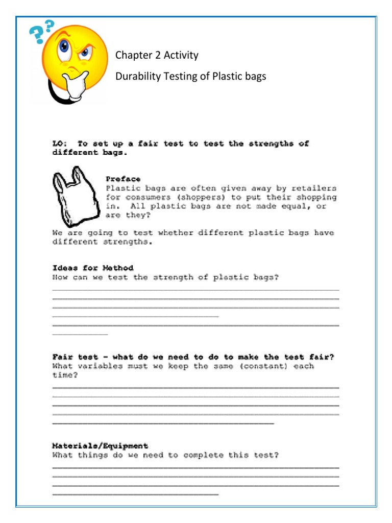 Durability Testing of Plastic Bags | PDF
