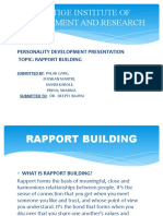 Prestige Institute of Management and Research: Personality Development Presentation Topic: Rapport Building