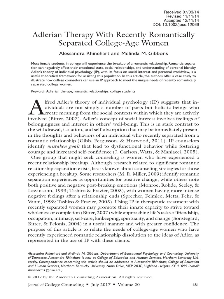 Adlerian Therapy | PDF | Psychotherapy | Applied Psychology
