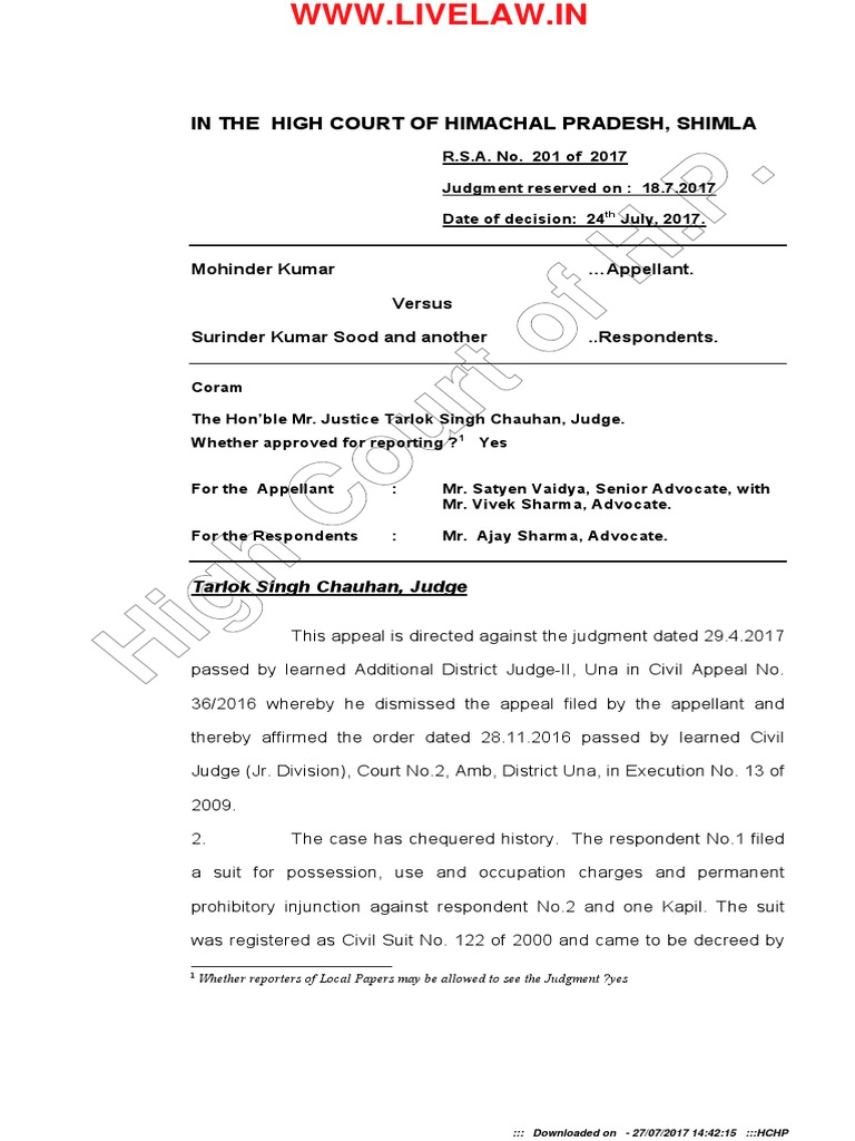 Decree Holder Should Not Suffer PDF Lawsuit Judgment (Law)