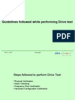 Guidelines Followed While Performing Drive Test