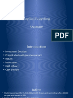 Capital Budgeting: R.Kasilingam