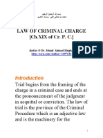 Law of Criminal Charge (CH - XIX of Cr. P. C.) : Justice ® Dr. Munir Ahmad Mughal