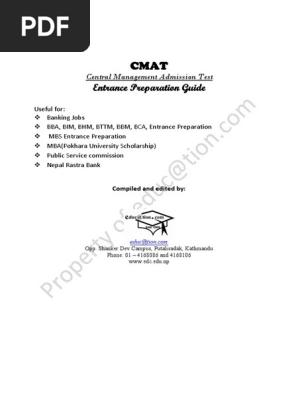 CMAT Book | PDF | Course Credit | Question