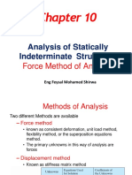 Analysis of Statically Indeterminate Structures Using Force Method