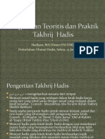 Pengenalan Takhrij Hadis Teoritis