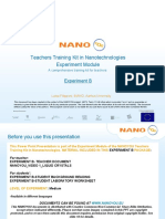 Teachers Training Kit in Nanotechnologies Experiment Module
