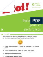 Parler de Ses Goûts Et Préférences