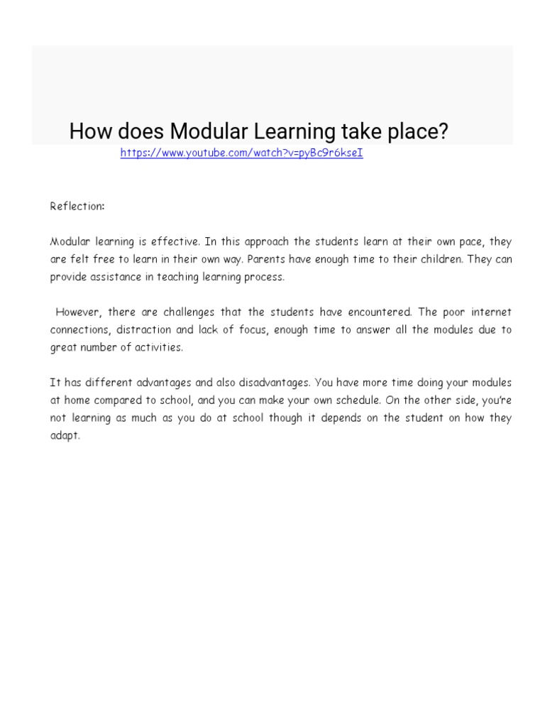 How Does Modular Learning Take Place | PDF