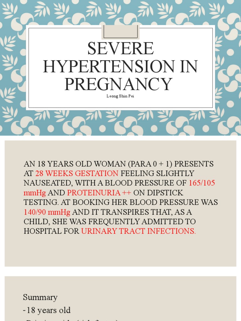 Severe Hypertension in Pregnancy | PDF | Hypertension | Human Diseases ...
