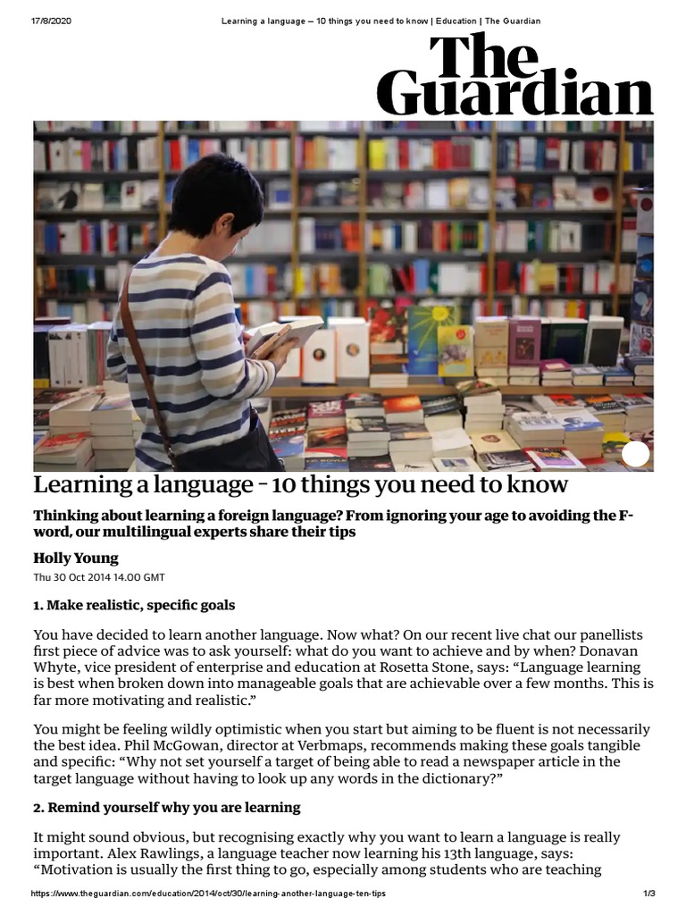 10 Essential Tips for Language Learning | PDF | Fluency | Vocabulary