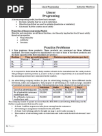 Linear Programing: Machine Time Per Unit (Minutes) Machine Capacity (Minutes Per Day)