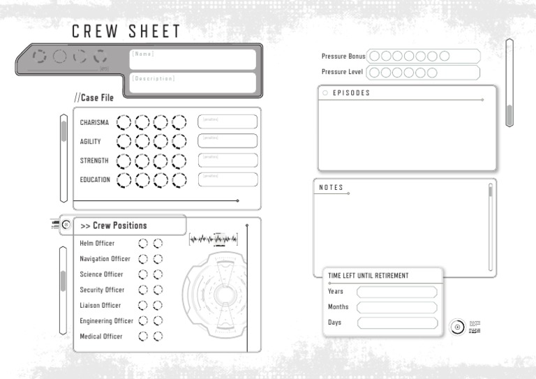Crew Sheet for Character Management | PDF