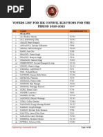 Voters List For Iek Council Elections For The PERIOD 2020-2022 | PDF
