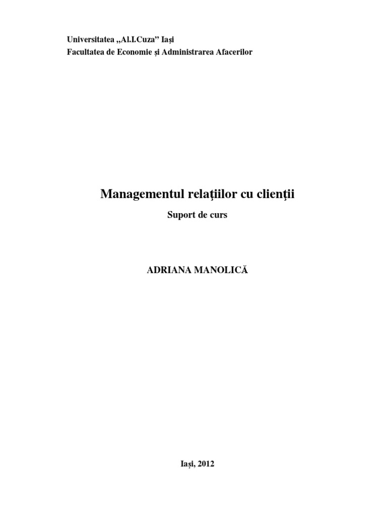 Toaz - Info Suport Managementul Relatiilor Cu Clientii PR | PDF