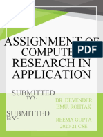 Assignment of Computer Research in Application