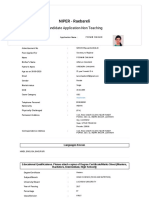 NIPER - Raebareli: Candidate Application-Non Teaching